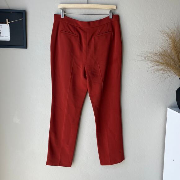 Rosetta Getty Trouser Red Cropped Tapered High Rise‎ Dress Pants Size 10 - Picture 9 of 13